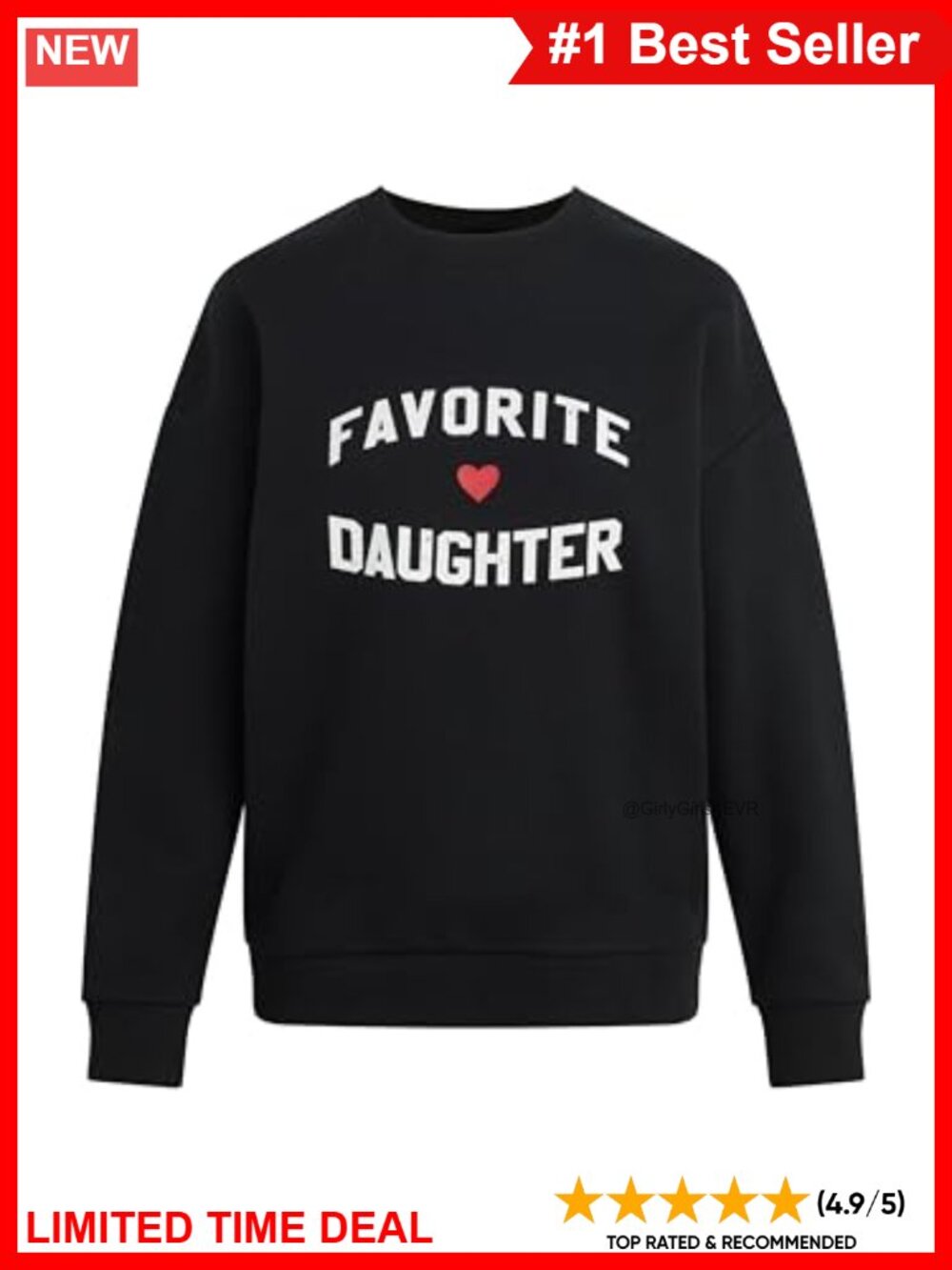 Oversized Cotton Blend Heart Logo Sweatshirt Drop Shoulder